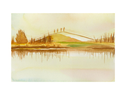 Paysage réalisé à l'aquarelle